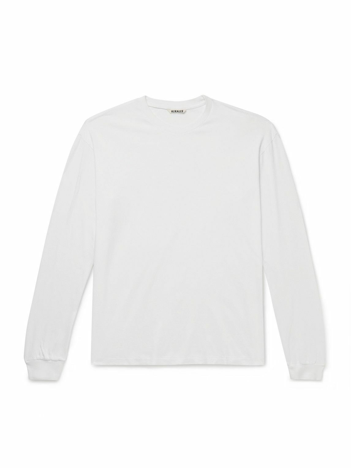 AURALEE White Stand-Up T-Shirt Auralee
