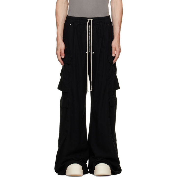 Photo: Rick Owens DRKSHDW Black Tower Double Cargo Jumbo Bela Pants