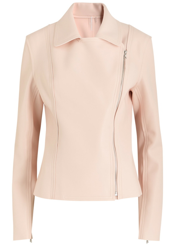 Photo: Norma Kamali Gang Panelled Faux Leather Jacket Light Pink