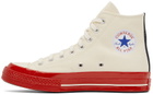 COMME des GARÇONS PLAY Off-White & Red Converse Edition Chuck 70 Sneakers