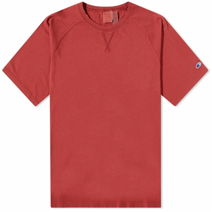 Photo: Champion Reverse Weave Men's Distressed T-Shirt in Fired Brick