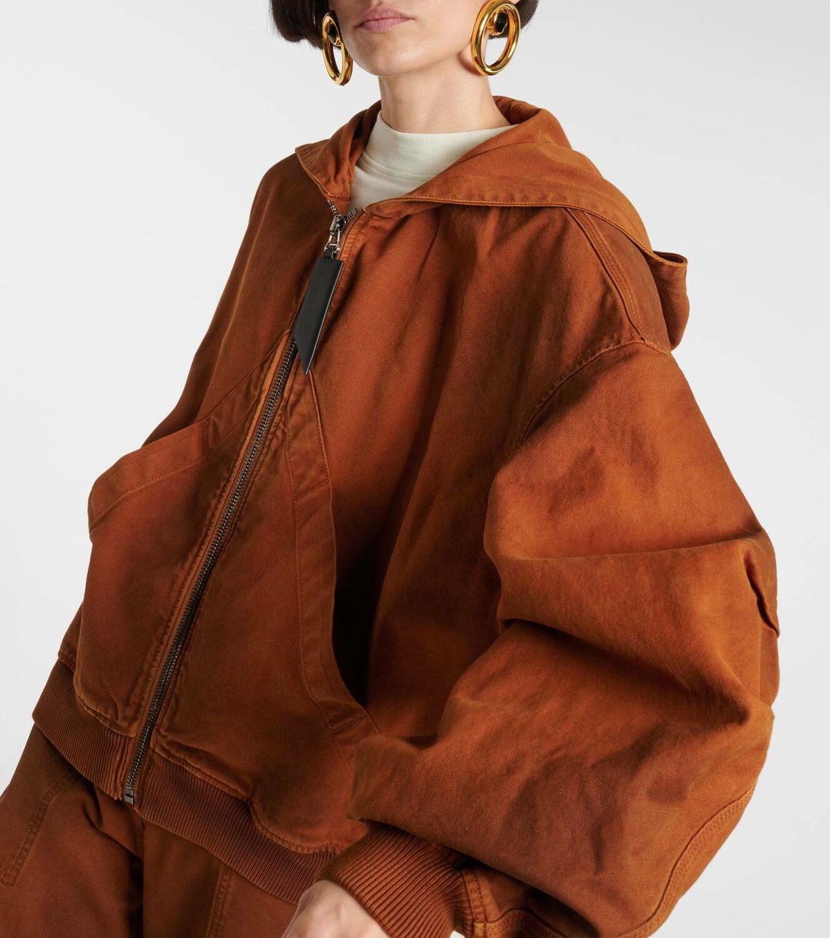 The Attico Dégradé cotton zip-up hoodie