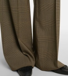 Max Mara Checked virgin wool wide-leg pants