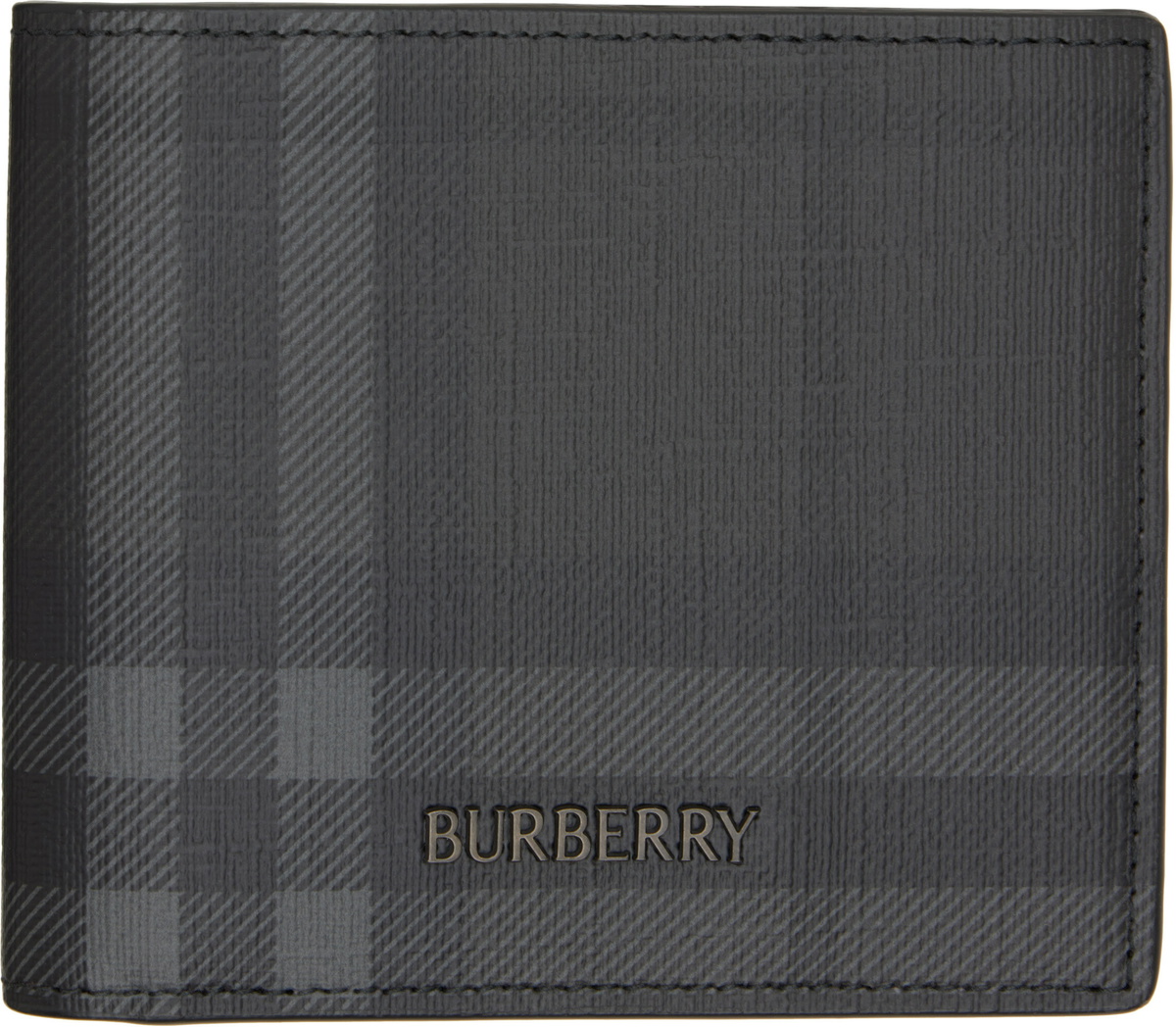 Burberry Gray City Check Bifold Wallet