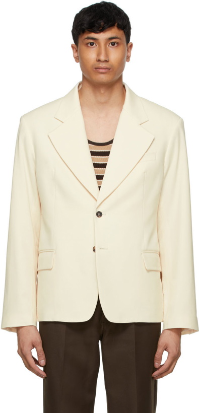 Photo: Second/Layer Off-White Single-Breasted Blazer