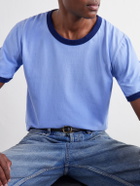 Husbands - Distressed Cotton-Jersey T-Shirt - Blue