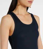 Loewe Anagram ribbed-knit silk jersey tank top