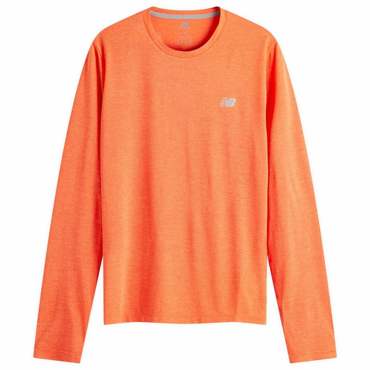 Photo: New Balance Men's Athletics Long Sleeve T-Shirt in Neo Flame