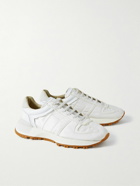 Maison Margiela - Runner Suede-Trimmed Leather and Nylon Sneakers - White