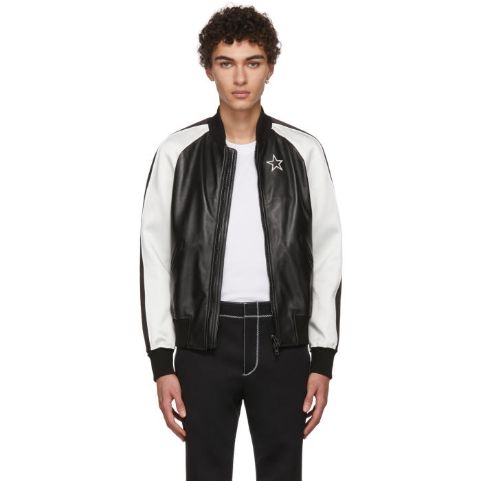 Photo: Givenchy Black and White Leather Bomber Jacket
