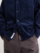 A.P.C. - Basile Logo-Embroidered Cotton-Corduroy Shirt - Blue