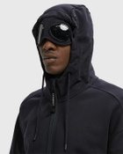 C.P. Company SWEATSHIRTS - HOODED OPEN Black Mens Hoodies/Zipper