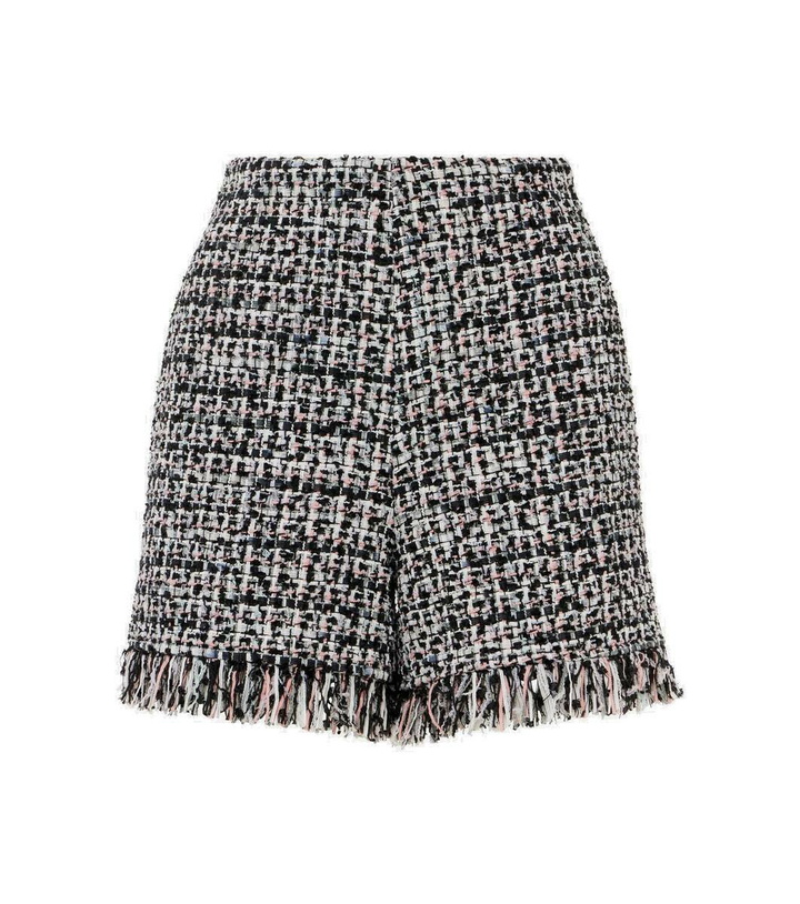 Photo: Self-Portrait Fringed high-rise bouclé shorts