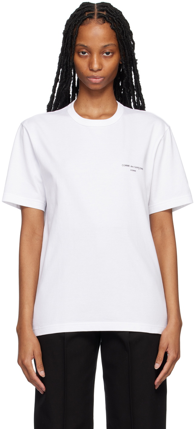 Photo: Comme des Garçons Homme Plus White Printed T-Shirt