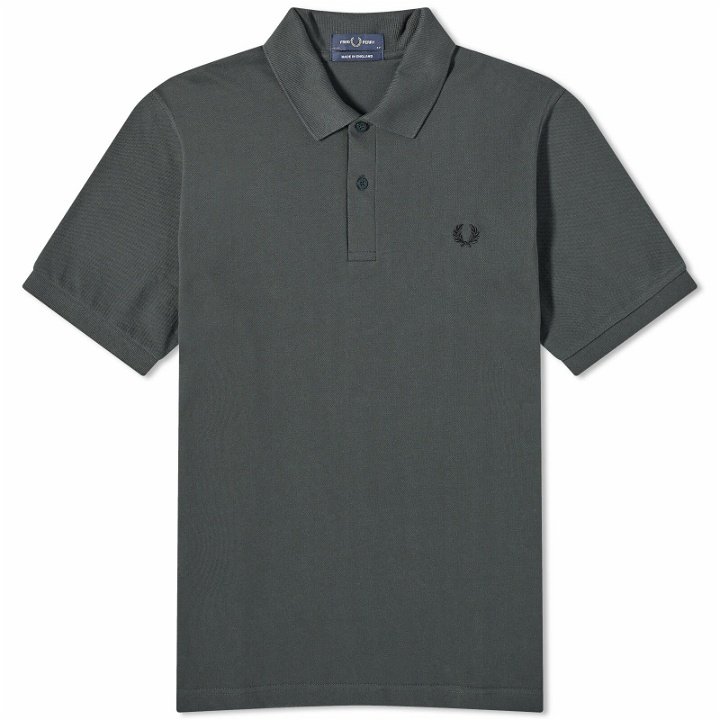 Photo: Fred Perry Men's Original Plain Polo Shirt - Made in England in Night Green/Black