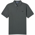 Fred Perry Men's Original Plain Polo Shirt - Made in England in Night Green/Black