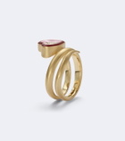 Kamyen Love Loop 18kt gold and enamel ring with diamond