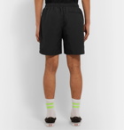 Stüssy - Mid-Length Logo-Print Colour-Block Swim Shorts - Black