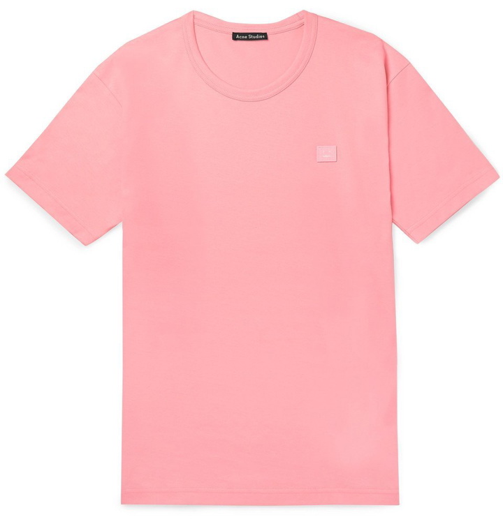 Photo: Acne Studios - Nash Logo-Appliquéd Cotton-Jersey T-Shirt - Pink