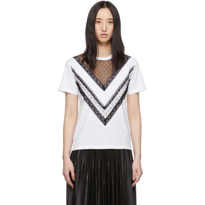 RED Valentino White Lace T-Shirt RED Valentino