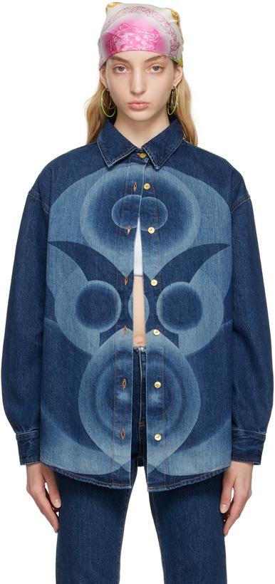 Photo: Conner Ives Indigo Printed Denim Shirt