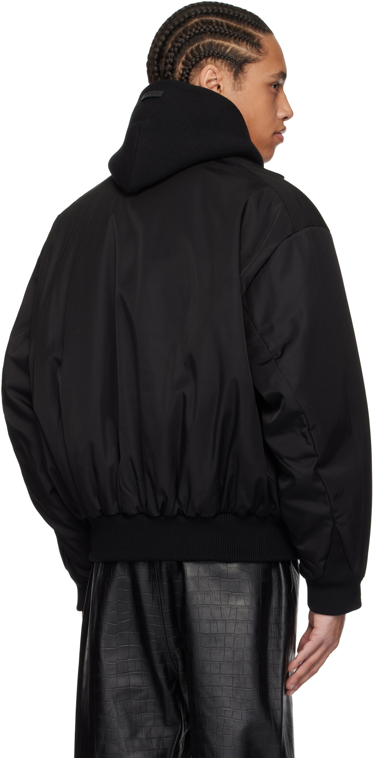 Fear of God Black Nylon Wool Bomber Jacket