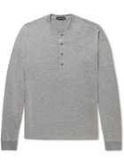 TOM FORD - Slim-Fit Jersey Henley T-Shirt - Gray