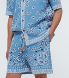 Alanui - Bandana cotton-blend piqué shorts