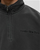 Awake Embroidered Logo Quarter Zip Sweatshirt Black - Mens - Half Zips