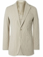 Kingsman - Striped Cotton-Blend Seersucker Blazer - White