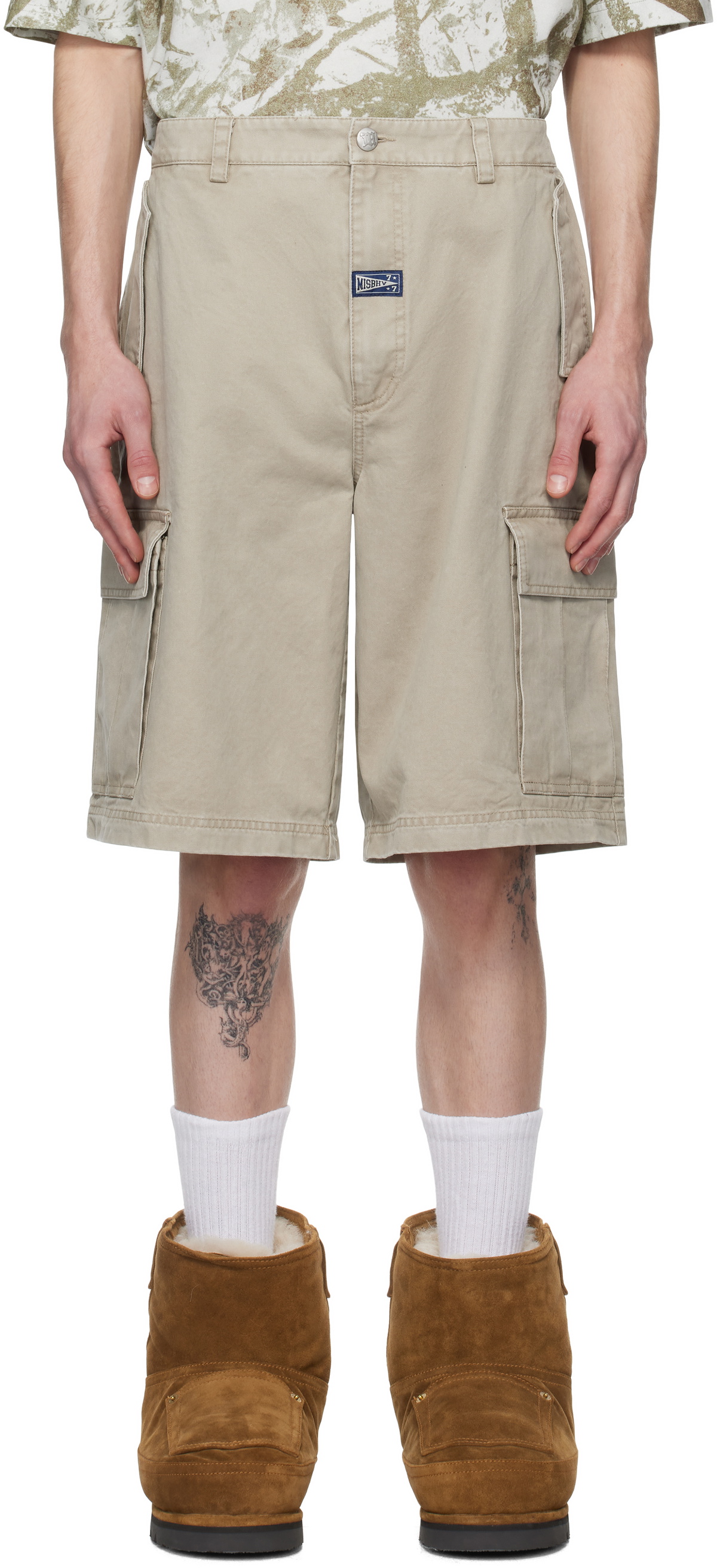 MISBHV Beige Perfect Cargo Shorts