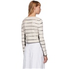 3.1 Phillip Lim White and Black Ribbed Striped Cardigan
