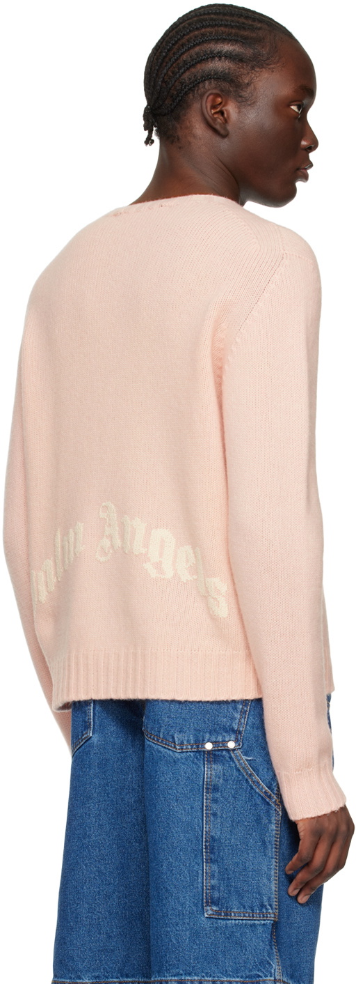 Palm Angels Red Logo Embroidered Sweater