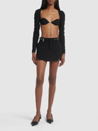 DSQUARED2 - Crepe Cady Long Sleeved Bra Top