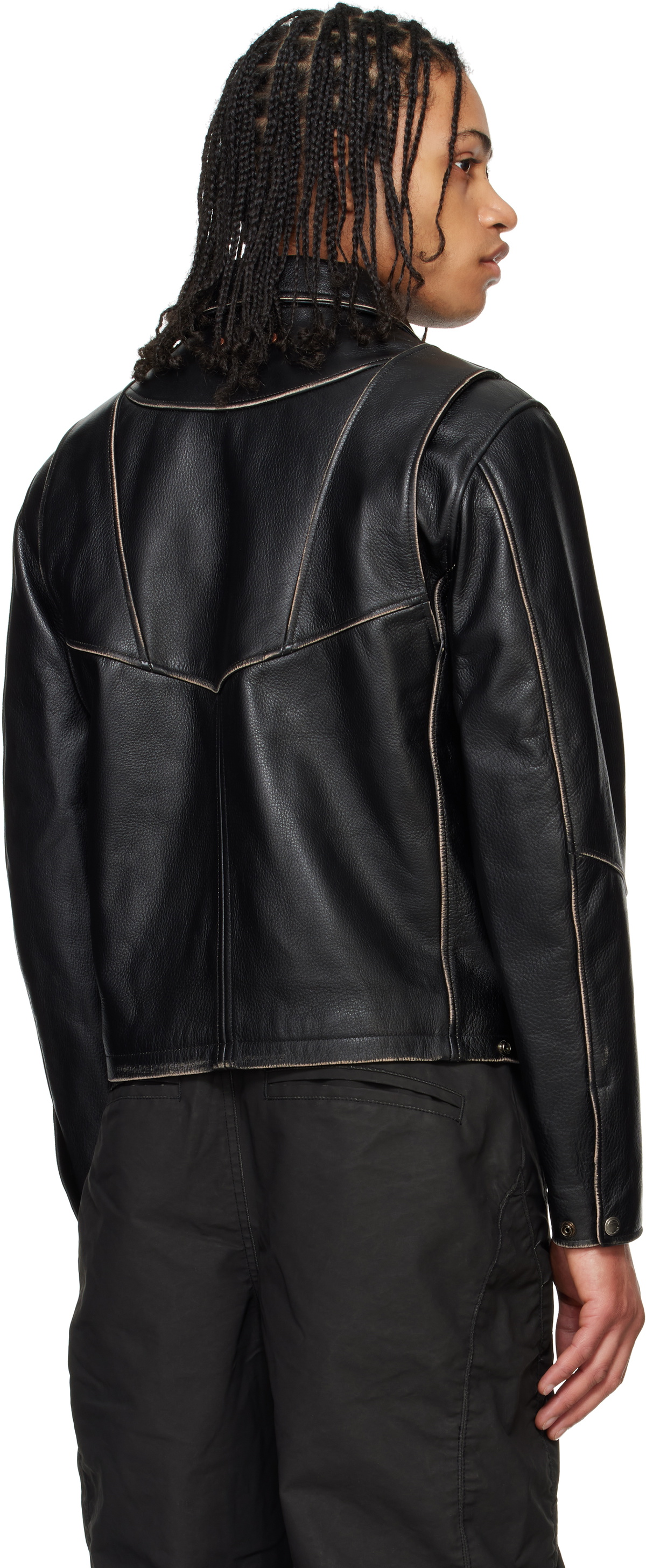 Andersson Bell SSENSE Exclusive Black Dreszen Zip-Up Leather Jacket