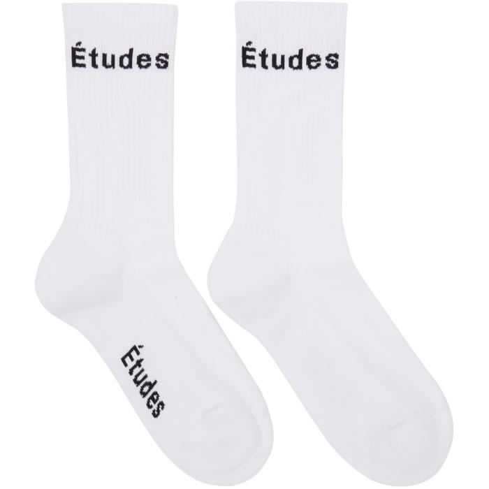 Photo: Études White Logo Track Socks 