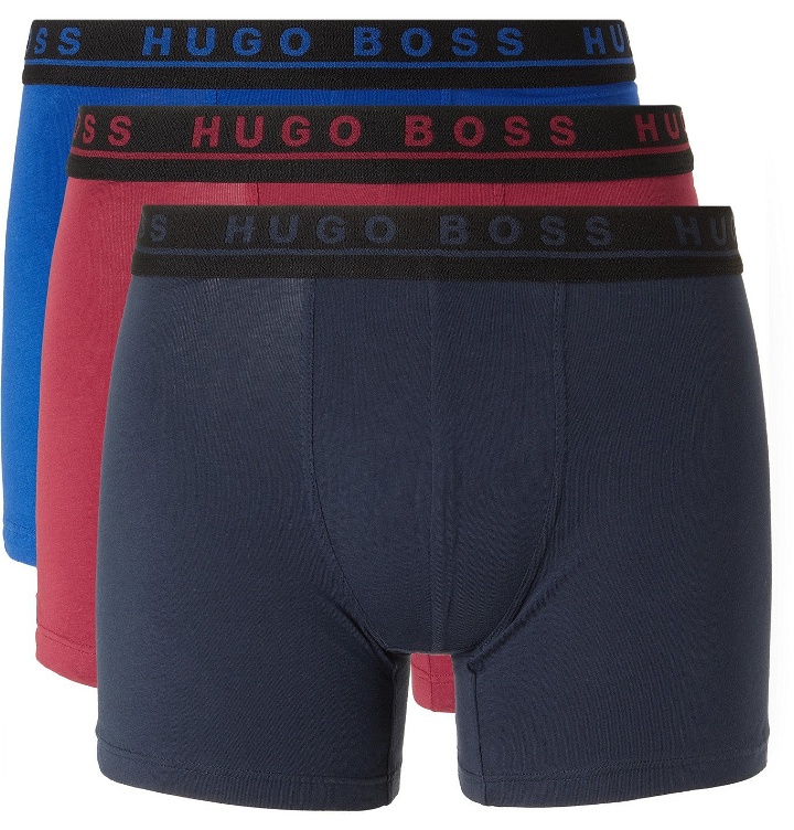 Photo: HUGO BOSS - Three-Pack Stretch-Cotton Boxer Briefs - Multi