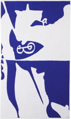 Burberry Navy & White Split EKD Beach Towel