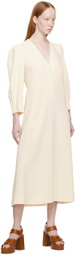 See by Chloé Off-White V-Neck Midi Dress
