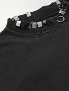 Balenciaga - Oversized Embellished Cotton-Jersey T-Shirt - Black