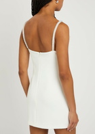 Self-portrait Pearl Embellished Crepe Mini Dress White