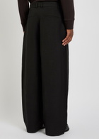 Studio Nicholson Line Pleated Linen and Wool-blend Trousers Black