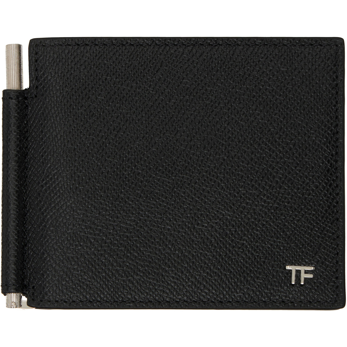 TOM FORD Black Small Grain Leather Money Clip Wallet