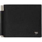 TOM FORD Black Small Grain Leather Money Clip Wallet