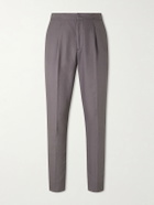 Officine Générale - Drew Tapered Pleated Lyocell, Linen and Cotton-Blend Trousers - Gray