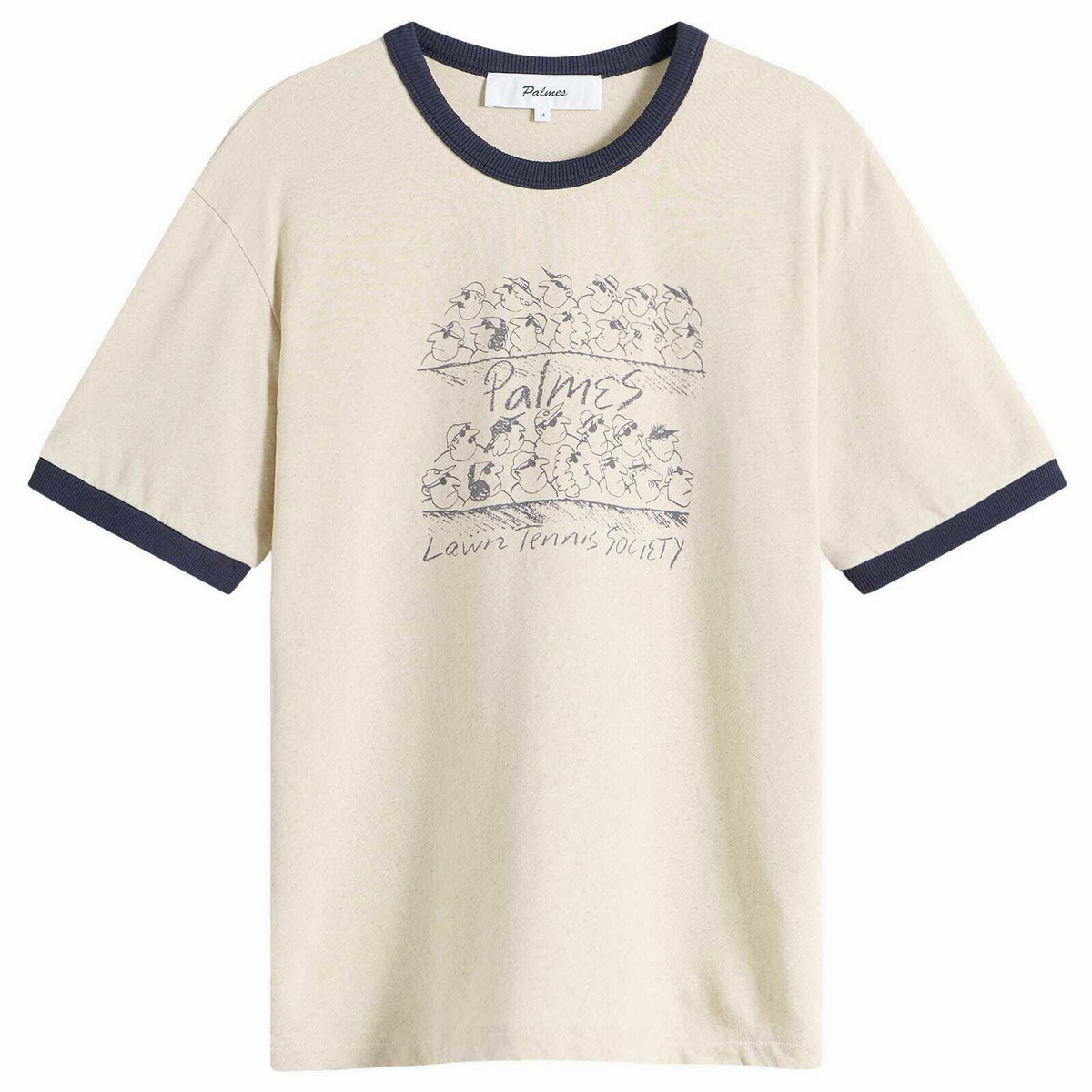 END. x Palmes Men's Crowd Ringer T-Shirt in Off-White