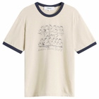 END. x Palmes Men's Crowd Ringer T-Shirt in Off-White