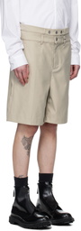 C2H4 Beige Intellectual Tailored Shorts
