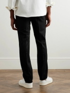 Agnona - Slim-Fit Wool and Cashmere-Blend Flannel Trousers - Black