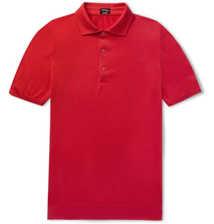 Photo: Kiton - Slim-Fit Cotton Polo Shirt - Red